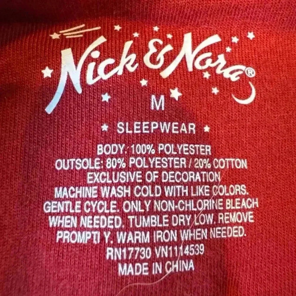 Nick & Nora Blue Red Stripe One Piece Sock Monkey Footie Pajamas Size Medium - Picture 7 of 7